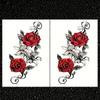Red Temporary Rose Flower Arm & Leg Tattoo Stickers, Stripper Chest & Thigh Design, Waterproof, Perfect For Women