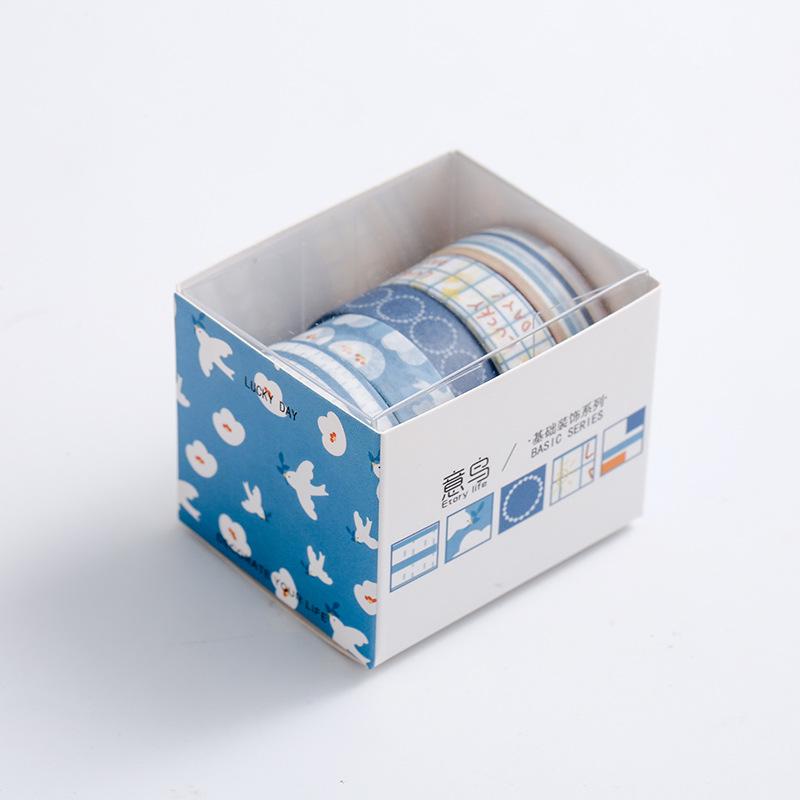 Yi Niao 5-Roll Decorative Washi Tape Set for Planner, Album, DIY Journal, and Children's Stickers