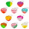 30Pcs Mini Pop Fidget Stress Relief Toys Bubble Squeeze Keychain Toys for Kids Adults Decompression Reduce Pressure Gifts