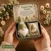 Cute Dwarf Ornament 2 Pcs Pocket Hug Gnome Comfort Gift Tin Box, Mini Plush Doll Emotional Support Birthday Presents for Her Keepsake, Handmade