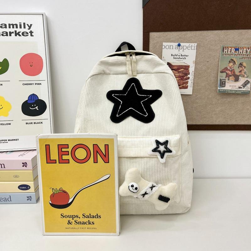 New Star Homemade College Student Schoolbag Female Corduroy Large Capacity College Style Backpack High School Student Backpack