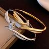 18K Gold Plated Zircon Nail Cross Bangle: High-End Stylish Women's Fashion Bracelet