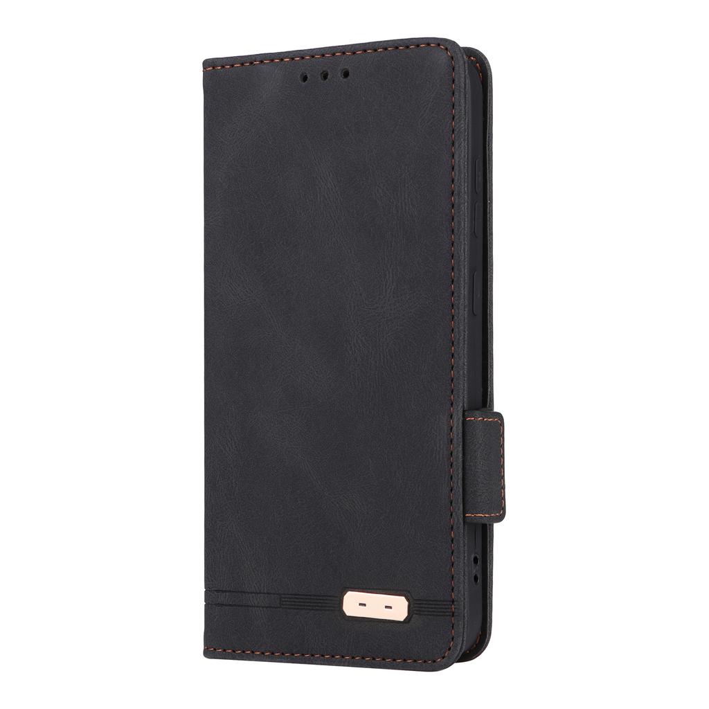 For Samsung Galaxy S25 Case Leather Wallet Flip Phone Cover with Hardware Decor