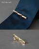 Tabarat Tie Made In Brass Twisted Crocodile Style Men's Clip, Japan, (Light Gold)