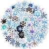 50Pcs Light Color Snowflake Stickers – Waterproof Christmas Decals for Notebook, Electric Bike