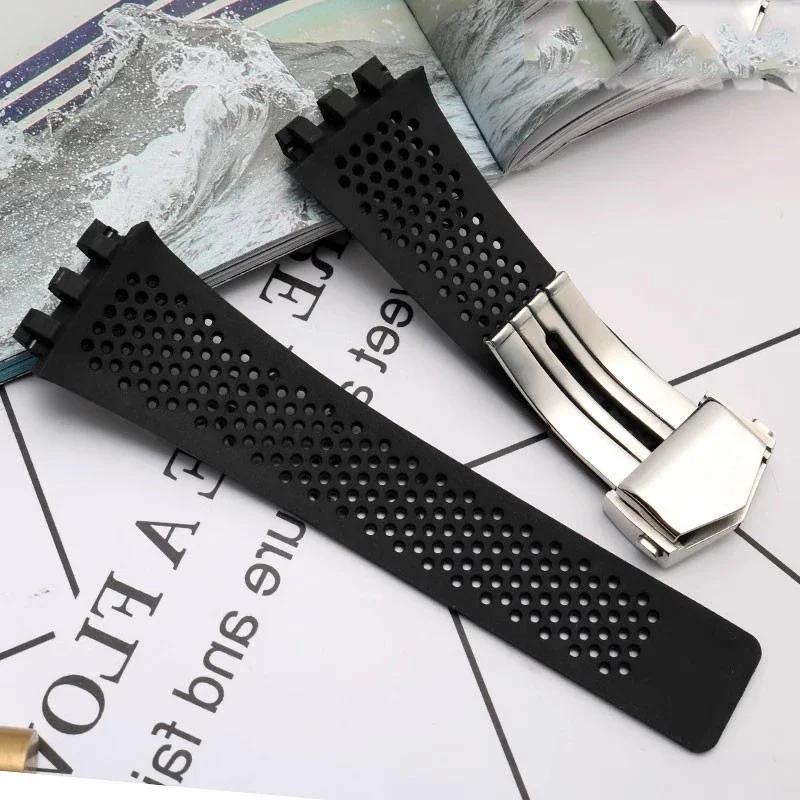 Gloednieuwe siliconen horlogeband voor TAG HEUER Carrera Series horlogeband voor heren concave convexe interface horlogeband armband