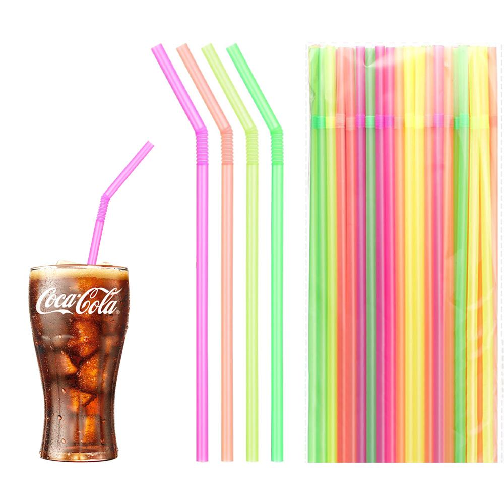 200pcs Transparent Color Bendable Drink Straw, Disposable Soybean Milk And Other Necessities, Fashionable And Practical
