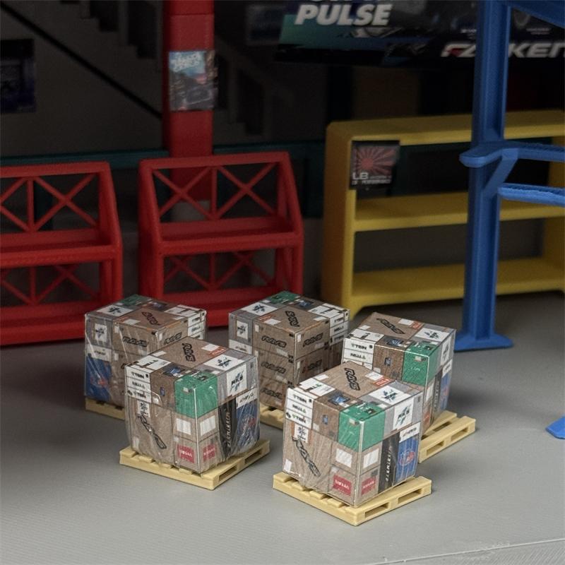 5 buc Cutii Model Mașină la Scară 1/64 pe Palet pentru Dioramă Garaj Kit Model Miniatură din Plastic Creativ DIY Colecție Hobby