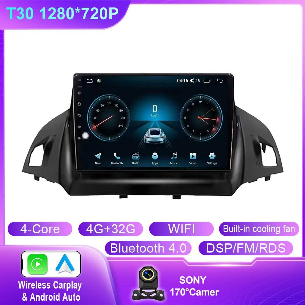 Car Radio For Ford C-MAX Kuga 2 Escape 3 2012 - 2019 Carplay Autoradio Android 14 Auto 4G WIFI GPS Car Multimedia Touch Screen