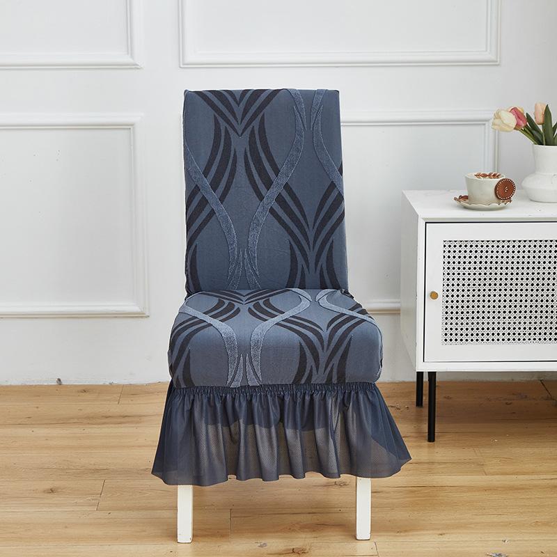 Thickened Chair Cover All-inclusive Skirt Chair Cover All-season Elastic Jacquard Stool Cover Dining Chair Cover