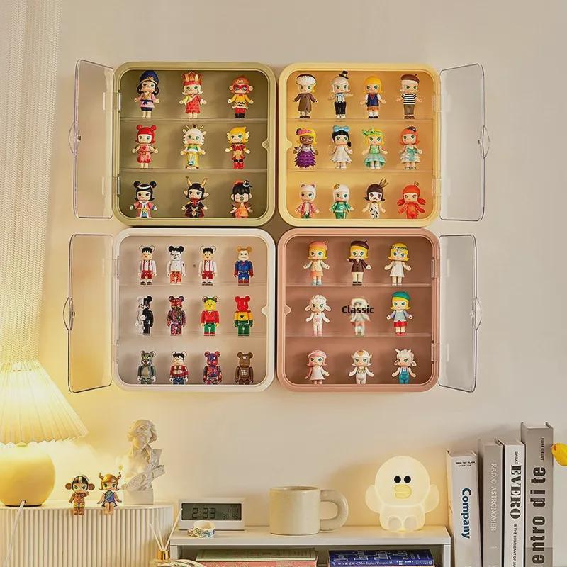 Pop Mart Acrylic Wall-Mounted Dustproof Display Rack for Dolls and Blind Boxes