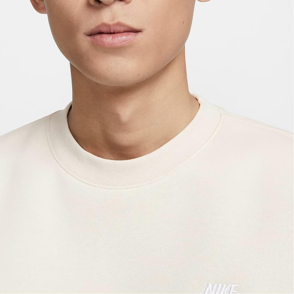 Nike Ropa Deportiva Club Fleece Jersey de Manga Larga para Hombre Sudaderas Blanco Marrón Claro BV2663-104