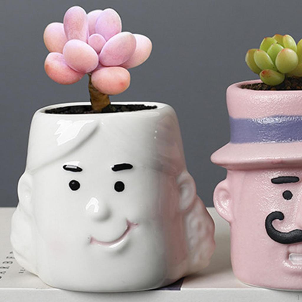 Ceramic Flower Pot Funny Cartoon Planter Artwork Modern Cute Plant Flowerpot for Balcony