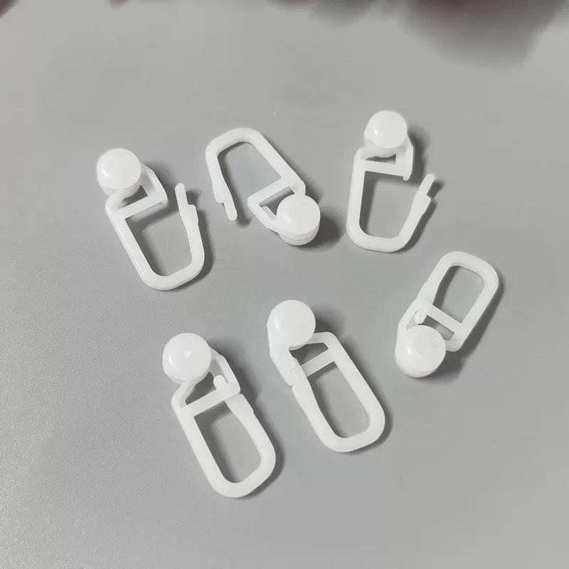 Curtain Track Hooks White Scratch-resistant Plastic Strong Build 30 Pcs for Home Balcony Curtains