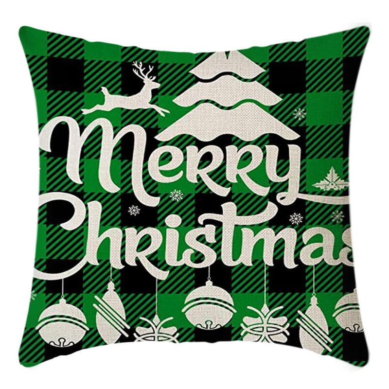 New Christmas Pillowcase Letter Linen Print Home Sofa Pillowcase Bedside Pillowcase