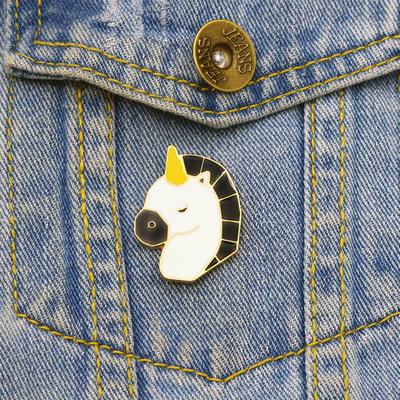 Unisex Cute Cartoon  Brooches Elegant Cartoon Animal Horse Head Breastpin Birthday Xmas Gift
