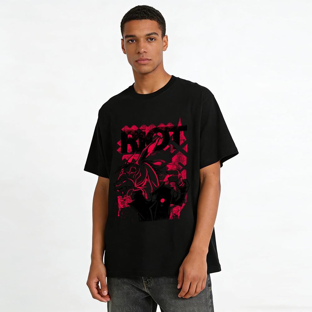 Riot Donkey Print Punk Style Streetwear Casual Tee For Youth Pure cotton T-shirt