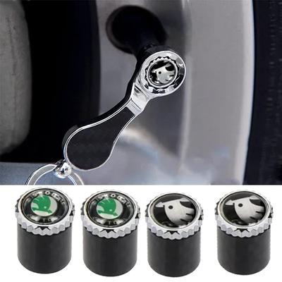 Bouchons de valve pour tige de roue de voiture Skoda Citigo Roomster Octavia Superb 2 Fabia Rapid Yeti Kodiaq Kamiq Accessoires