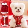 Character Fu Pet Tang Suit Red Cat Coat Puppy Costume Dog Vest  Spring Festival