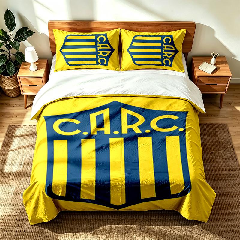 Club Atletico Rosario Central (1) 3pc set suitable for master bedrooms soft and comfortable an ideal gift for family and friends Includes one duvet co
