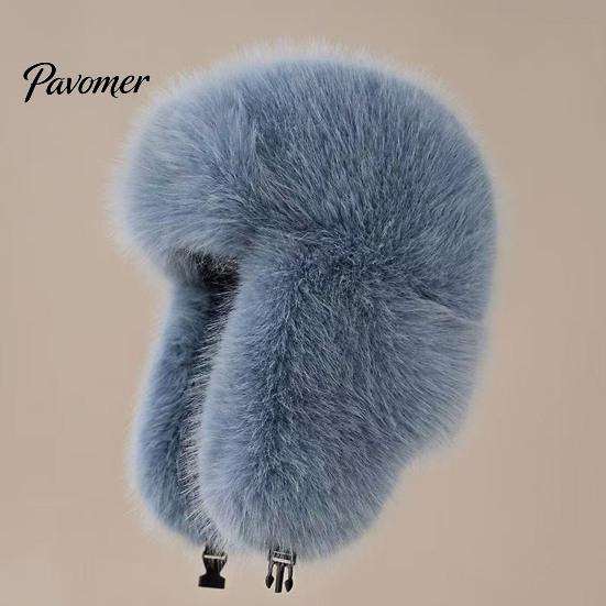 Cozy Outdoor Sports Cap Faux Fur Trapper Hat, Fuzzy Winter Hat with Ear Flaps, Fleece Fashionable Headwear Lined Windproof Ushanka for Women
