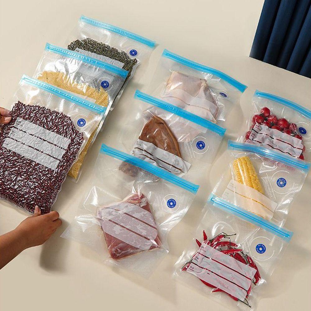 10 Stück Klare Vakuum-Lebensmittelaufbewahrungsbeutel Wiederverwendbare Aufbewahrungsbeutel für Kühlschrank Speisekammer Sous Vide