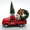 Christmas Farmhouse Truck Decors Metal Farm Pickup Truck Decors with Wreath/Tree Table Centerpieces Home Decoration
