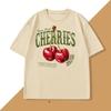 Vintage Cherry T Shirt Fruit Tshirt Summer Cotton Short Sleeve Women TShirt Cherry Lover Tee Clothes Casual Round Neck Tops
