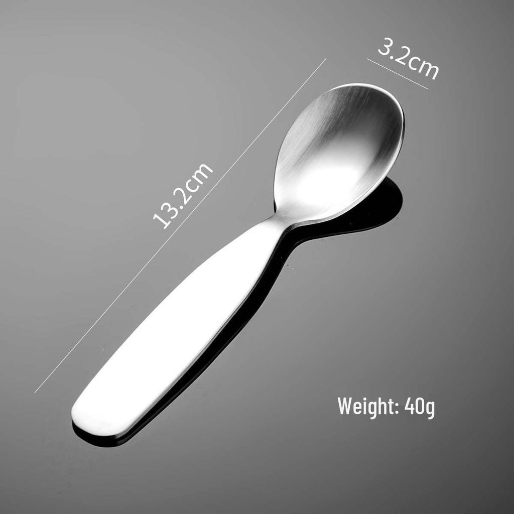 Premium 304 Stainless Steel Child's Dessert & Soup Spoon Set with Flat Bottom & Children's Fork
