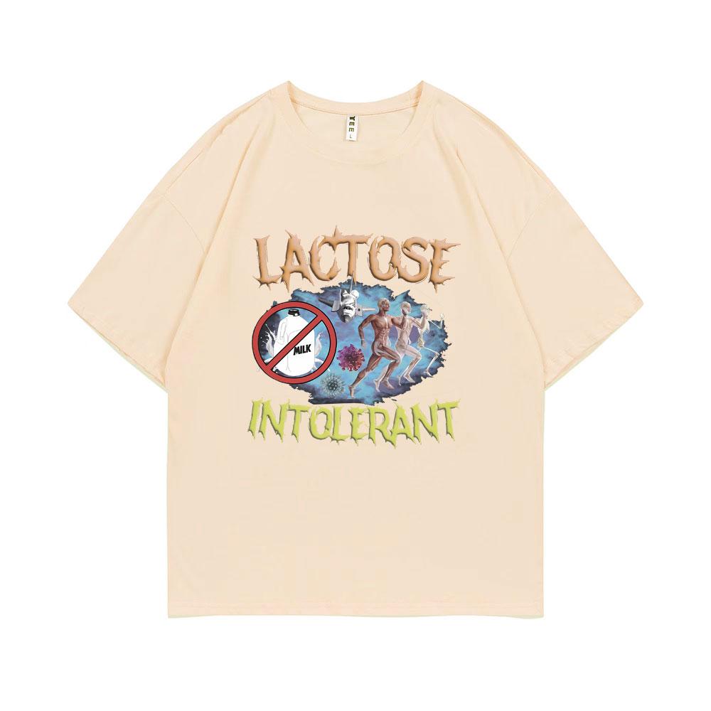 Lactose Intolerant Graphic Print Tshirt Unisex s Funny Meme T-shirts Unisex Women s Casual Oversized T Shirts Male Loose Vintage Shirt S