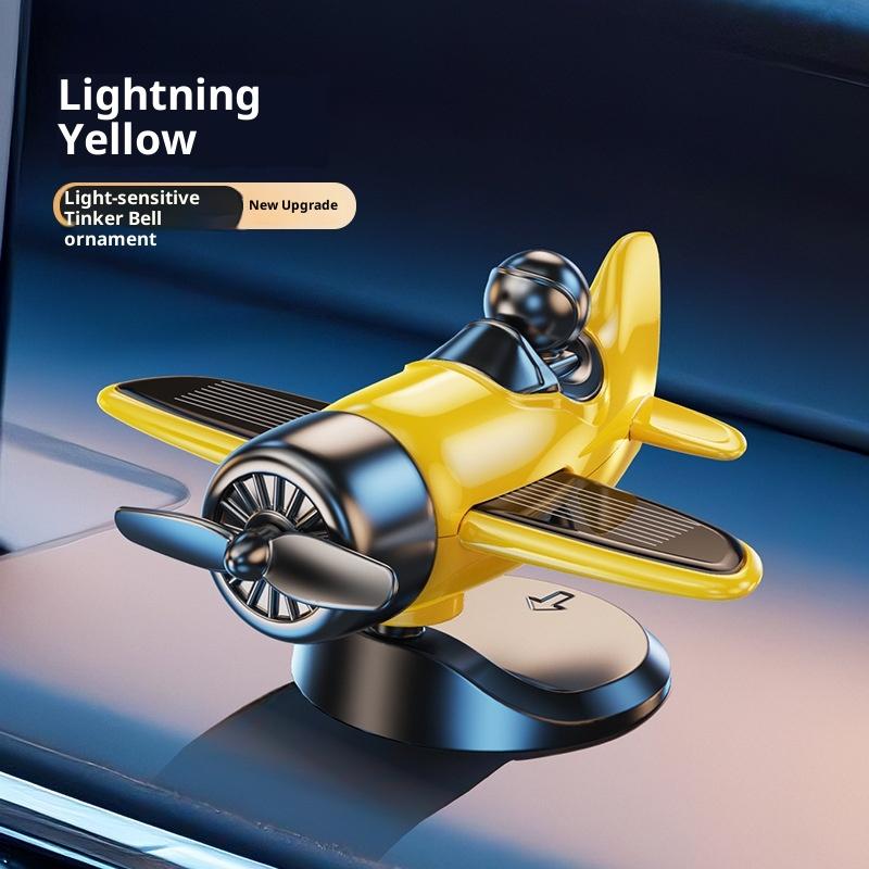 1 Stück Solarbetriebenes rotierendes Flugzeug Auto Armaturenbrett Ornament 360° Auto Spin Dekoration Flugzeug Ornamente Auto Innenraum Dekoration