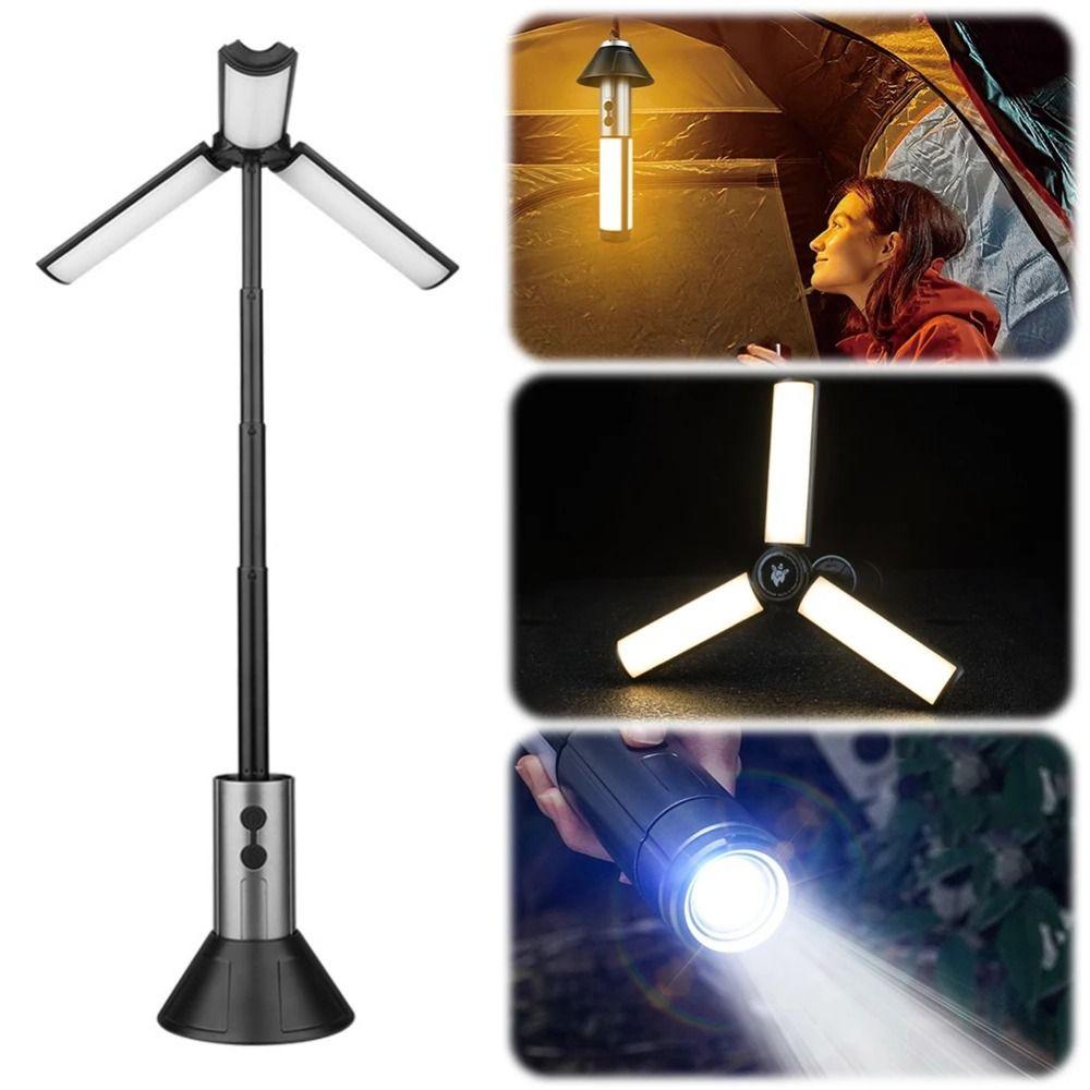 LED Light Emergency Lamp USB Rechargeable Telescopic Flashlight Camping Light  Emergency Use