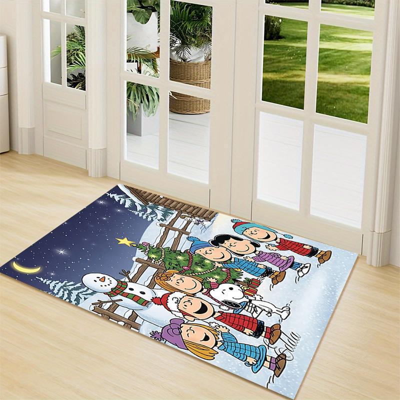 Christmas Snow Carpet Rug Soft Washable Anti Slip Home Living Room Sofa Mats Personalized Christmas Rug