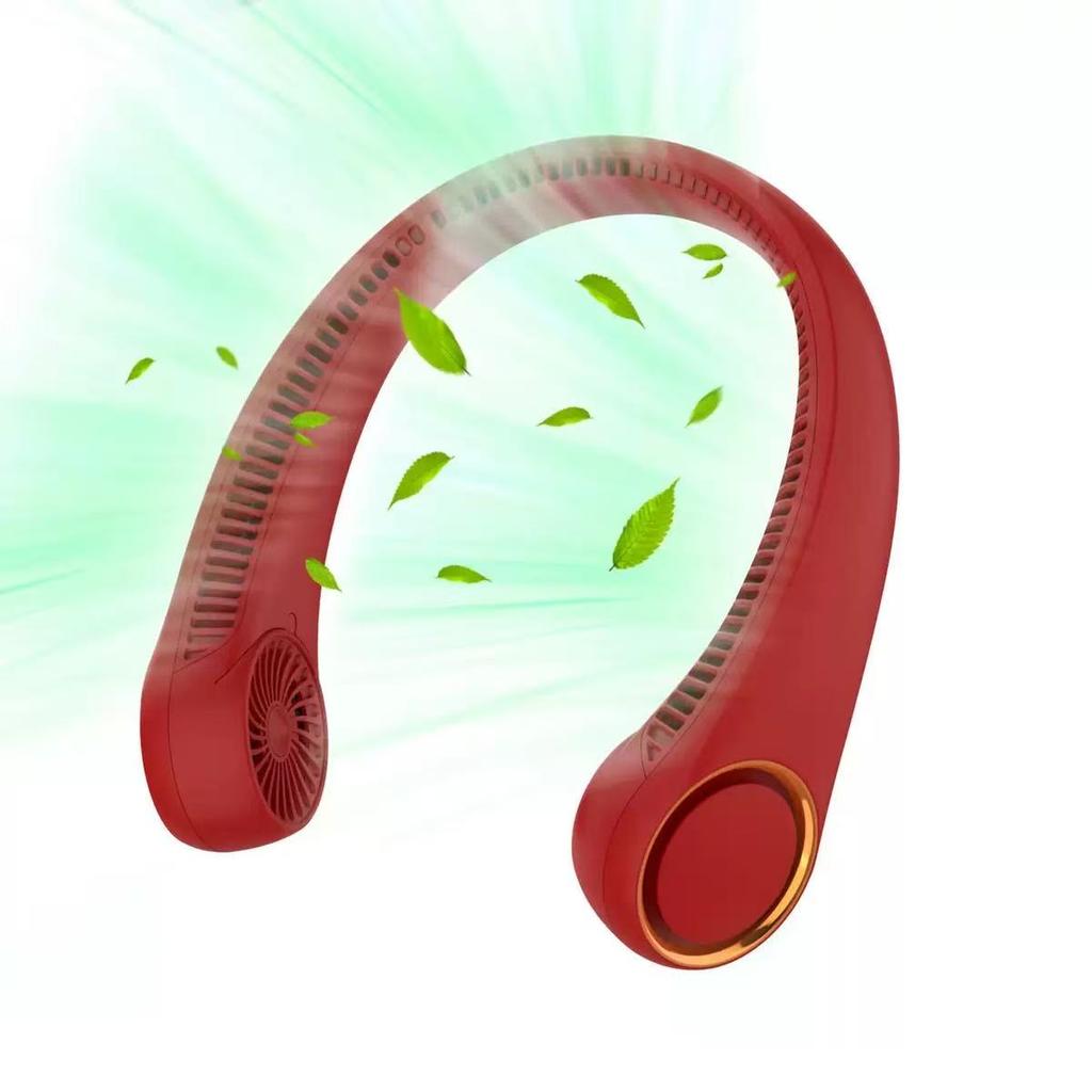 Portable Personal Neck Cooling Rechargeable Bladeless Fan - Hands Free 3 Speed 4000 mAh Battery USB Operated Wearable Headphone Design