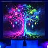 Psychedelic Tree Of Life Tapestry Color Lantern Starry Sky Fantasy Wall Hanging Aesthetic Home Bedroom Decor