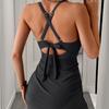 New Back Cross Strap Slim Irregular Skirt One-piece Swimsuit TK301