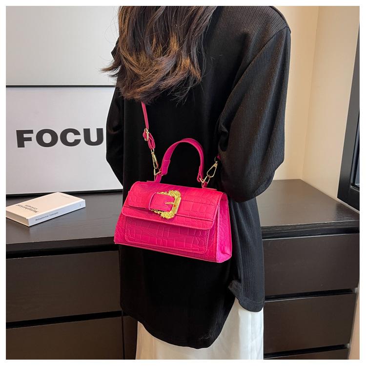 Faux Leather Crossbody Bag for Women, Minimalist Single Strap Shoulder Purse, Soft Square Handbag