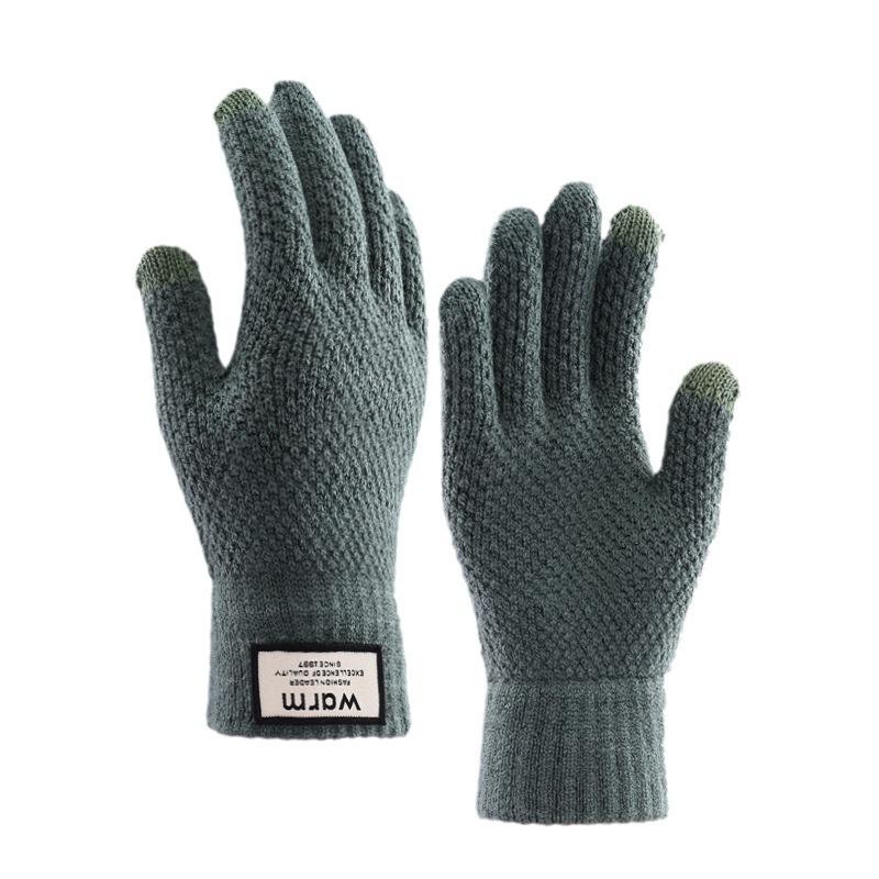 Winter Herren Strickhandschuhe Touchscreen Hohe Qualität Herren Fäustling Verdicken Warm Wolle Kaschmir Uni Herren Business Handschuhe Herbst