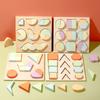 Kids Wooden Shape Puzzle Toy Geometric Shape Color Matching Cognition Board Gifts For Girls Boys