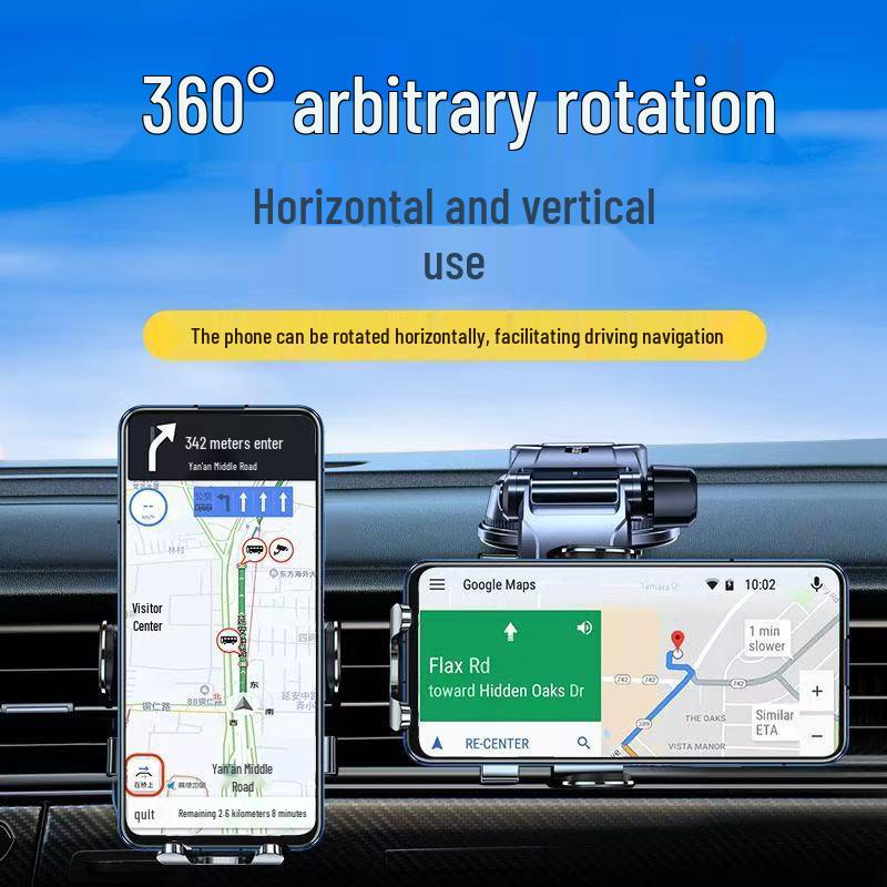 Universal Car Phone Holder with Suction Cup and Air Vent Mount for Horizontal and Vertical Navigation