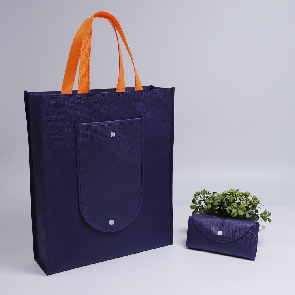 Individuelle umweltfreundliche faltbare Vliestasche mit Farbdruck und Druckknopf für Supermarkteinkäufe und Aufbewahrung