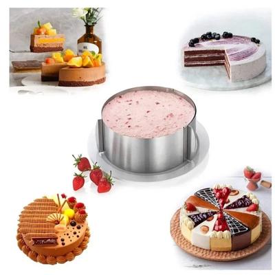 Moule à gâteau rond réglable en acier inoxydable, anneau de cuisson rétractable pour mousse, pour un démoulage facile, 15 à 30 cm