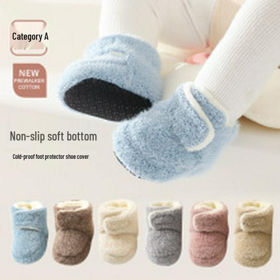 Combed Cotton Seamless Mid-Calf Socks with Fleece and Terry Cloth for Infants & Toddlers
