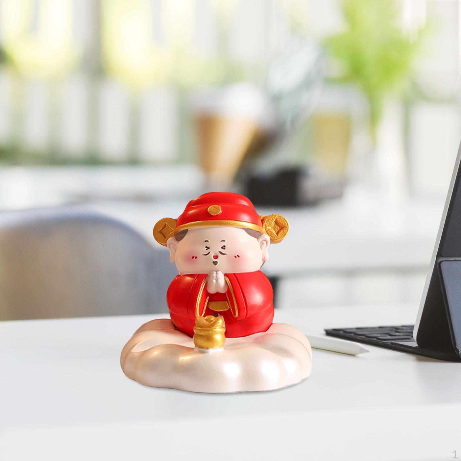 

Китайская статуэтка божества держатель для телефона из смолы декоративный элемент для рабочего стола автомобиля спальни