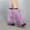 Plush Leg Warmers for Women Soft Furry Boot Toppers Ribbed Elastic Top Fuzzy Leg Covers Winter Accessory Party Costume