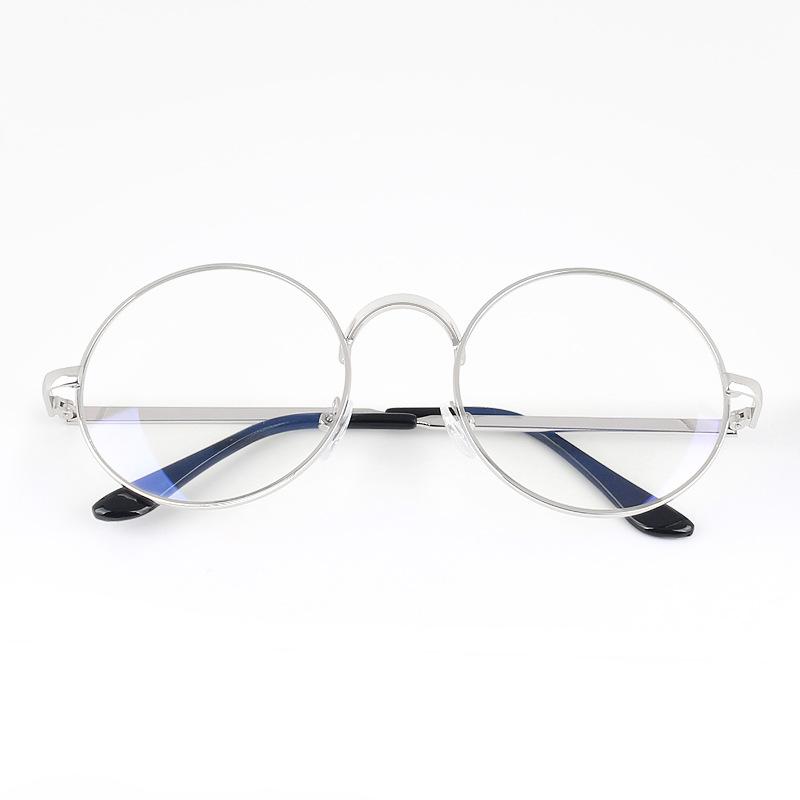 Mobile Phone Glasses Anti-Blue Light Retro Metal Round Frame Anti-Blue Light Glasses Round Glasses Frame Flat Mirror Men And Women
