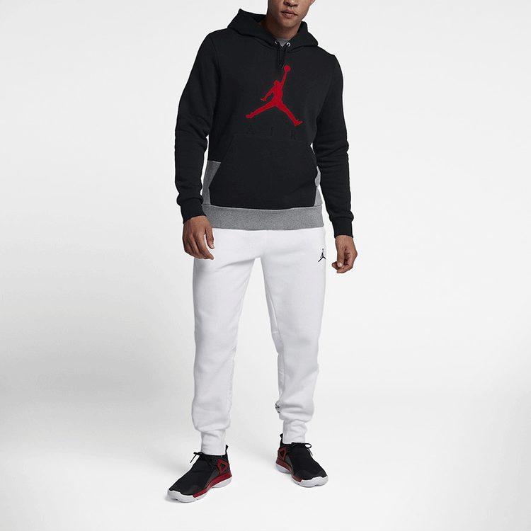 Jordan Air Sweatshirts Men's Black Hooded Thickened Regular 942776-010