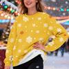 Women's Fashion Casual Long Sleeve Christmas Printed Round Neck Plus Velvet Thickened Sweatshirt