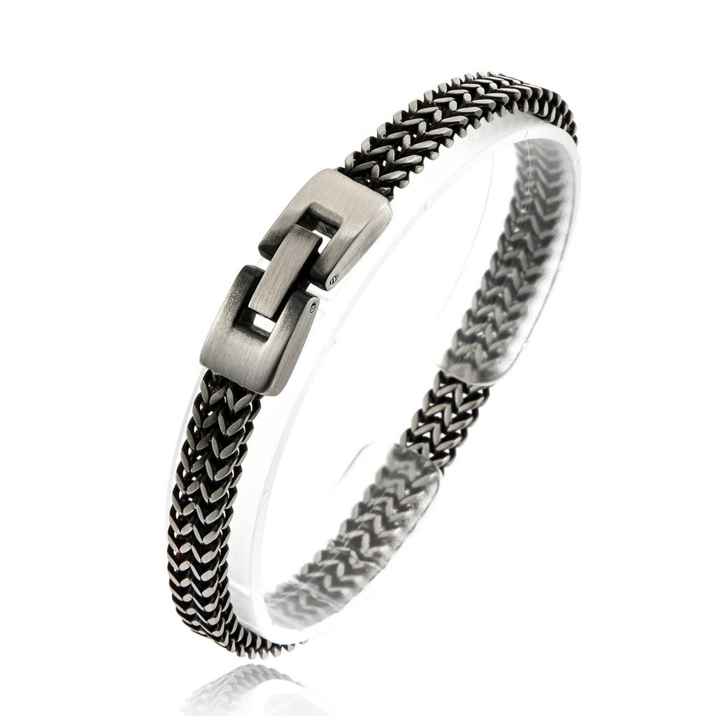 Hip Hop PVD Wasserdicht Anlaufgeschützt Edelstahl Vergoldet Herren Geflochtene Kette Doppelte Reihe Armband Feiner Modeschmuck