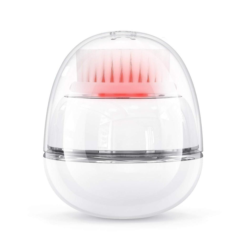 Mini LED Sonic Vibrating Skin Deep Cleansing Rechargeable Electric Facial Scrub Cleaning Brush with 2 Brush Heads